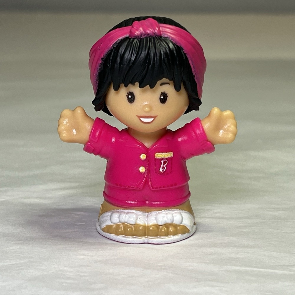 Fisher‎ Price Little People Black Hair Barbie Pajama Girl in Pink